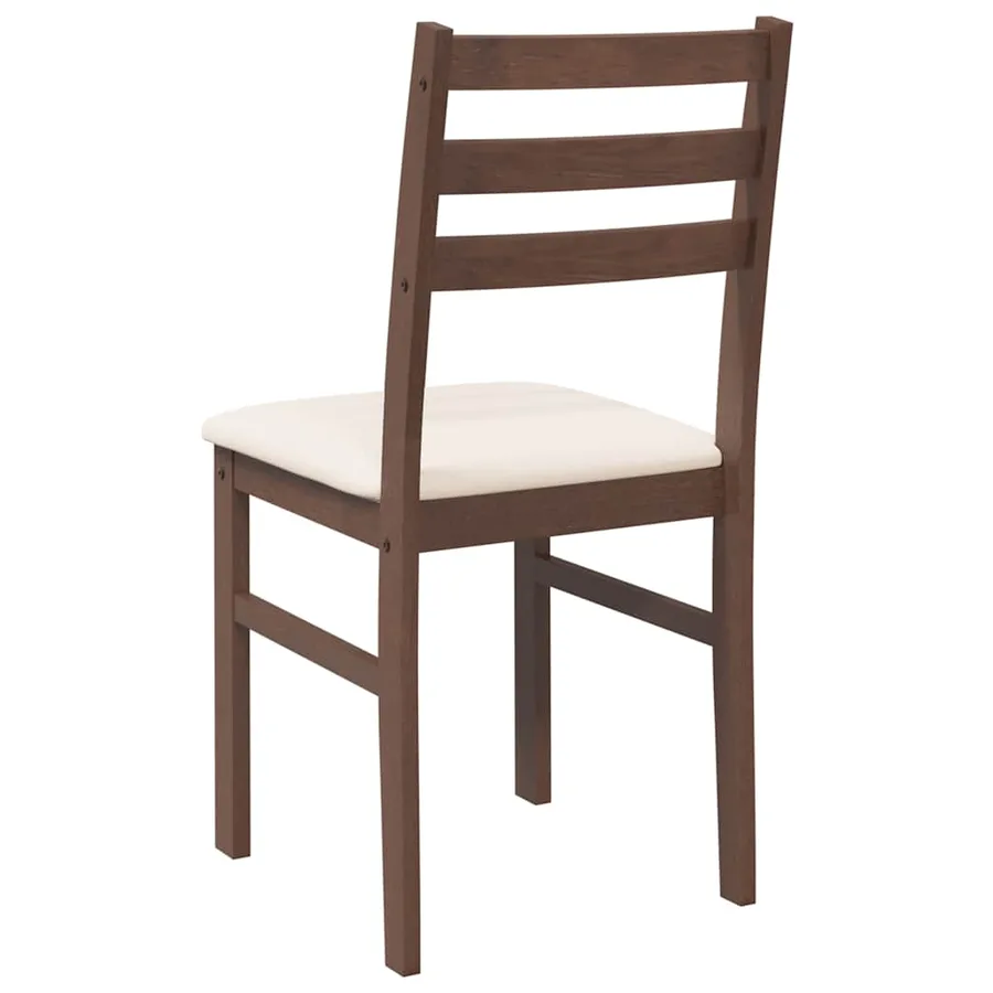Chaises à manger coussins 2 pcs marron bois massif caoutchouc - 7