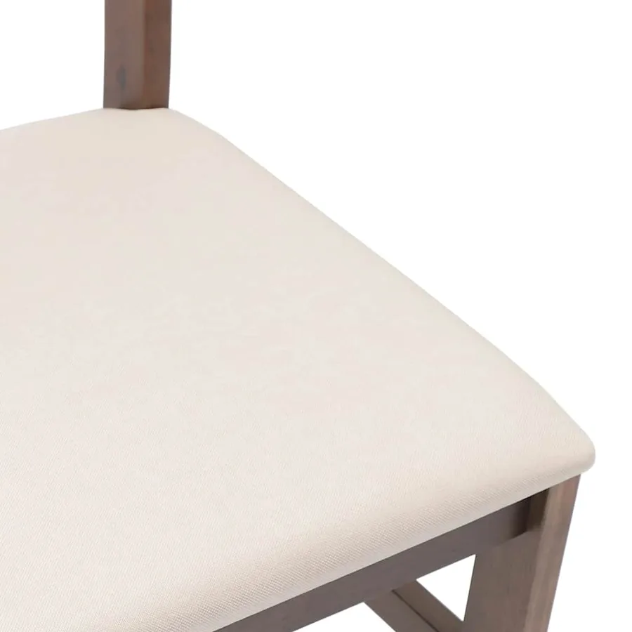 Chaises à manger coussins 2 pcs marron bois massif caoutchouc - 8