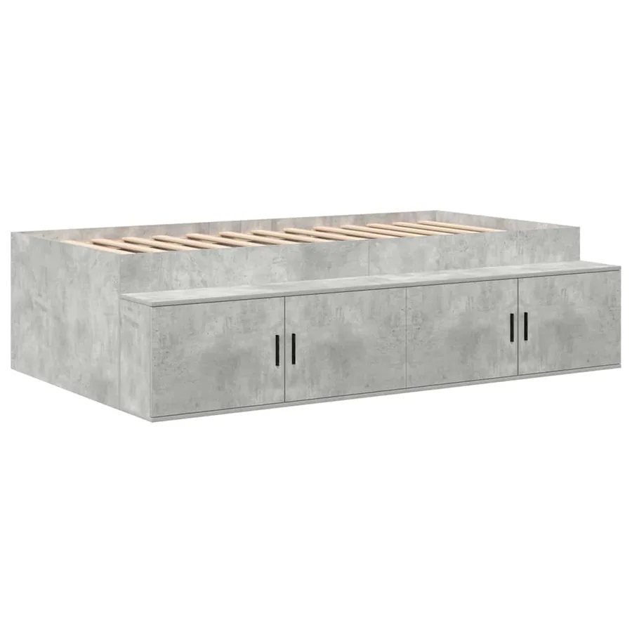 Cadre de lit avec rangement Gris béton 75 cm Bois d'ingénierie - 6