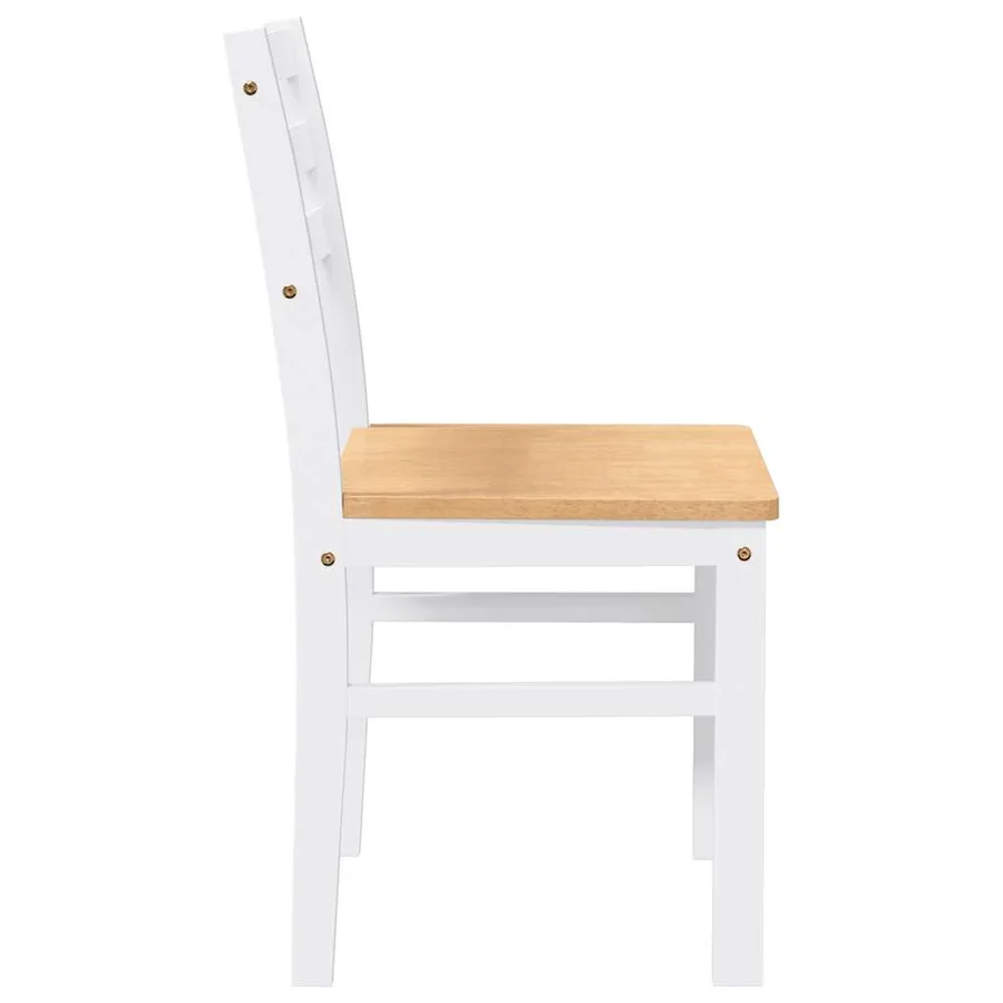 Chaises à manger 2 pcs blanc bois massif caoutchouc - 6