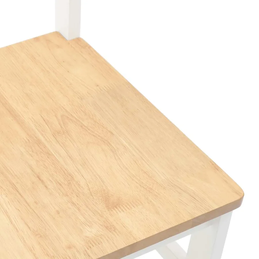 Chaises à manger 2 pcs blanc bois massif caoutchouc - 8