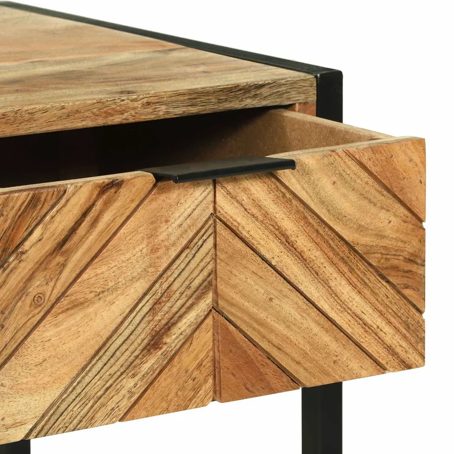 Table de Toilette Marron 100 x 40 x 120 cm Bois d'Acacia Massif - 10