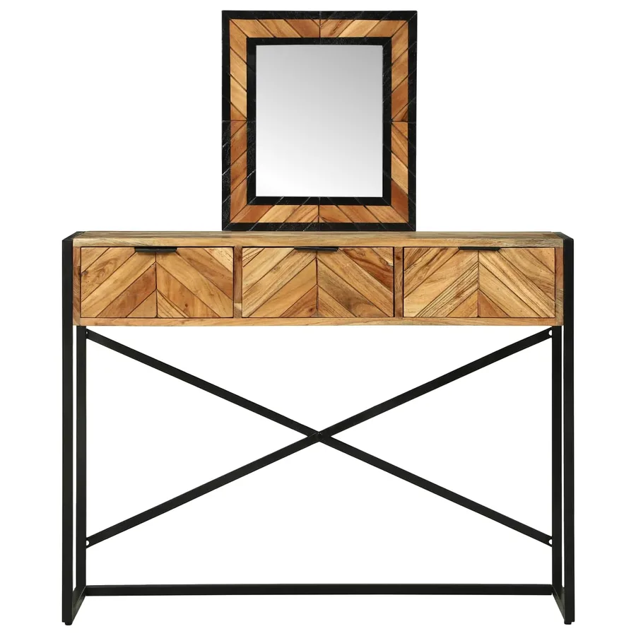 Table de Toilette Marron 100 x 40 x 120 cm Bois d'Acacia Massif - 6