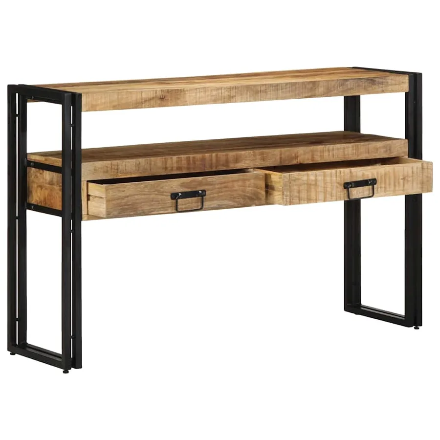 Table console Marron 120 x 33 x 75 cm Bois de mangue massif - 2