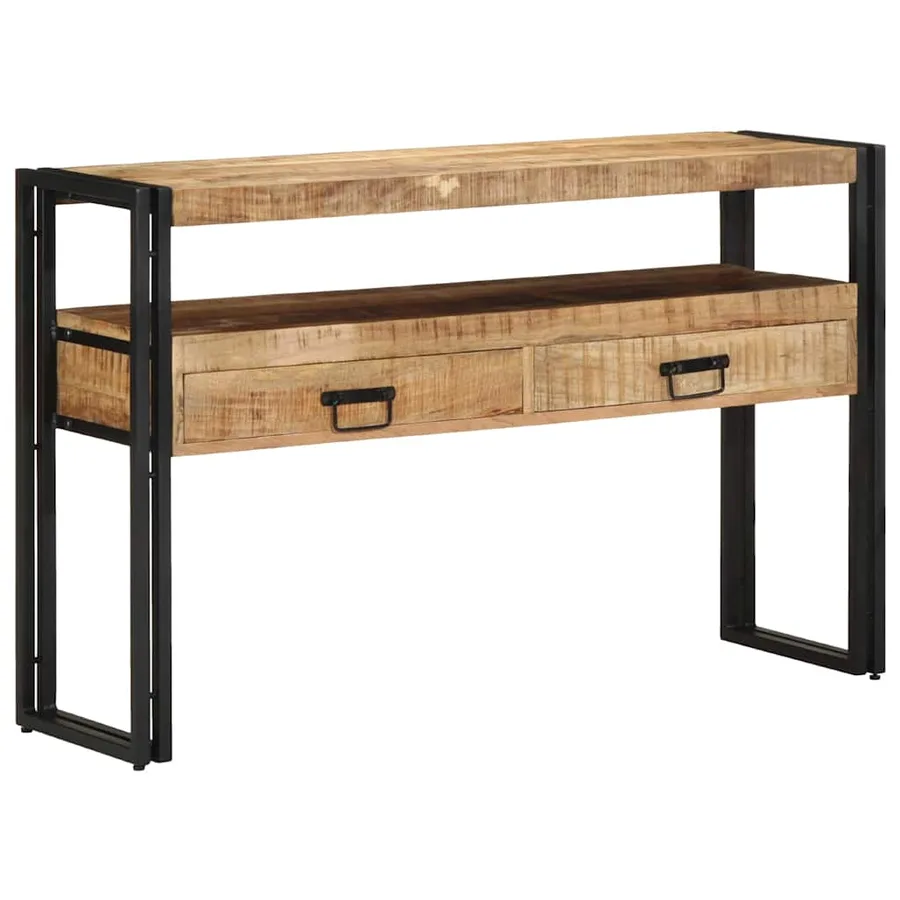 Table console Marron 120 x 33 x 75 cm Bois de mangue massif - 4