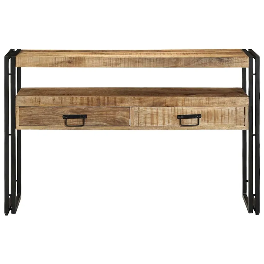 Table console Marron 120 x 33 x 75 cm Bois de mangue massif - 5