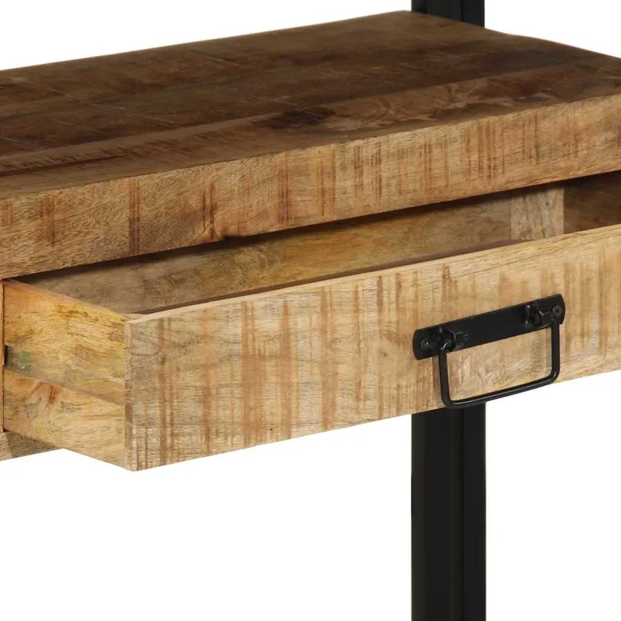 Table console Marron 120 x 33 x 75 cm Bois de mangue massif - 9