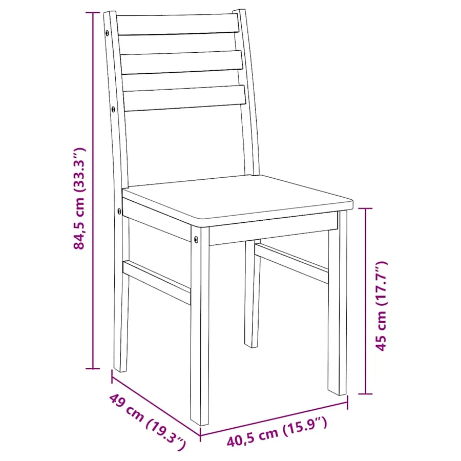 Chaises à manger 2 pcs bois massif caoutchouc - 10