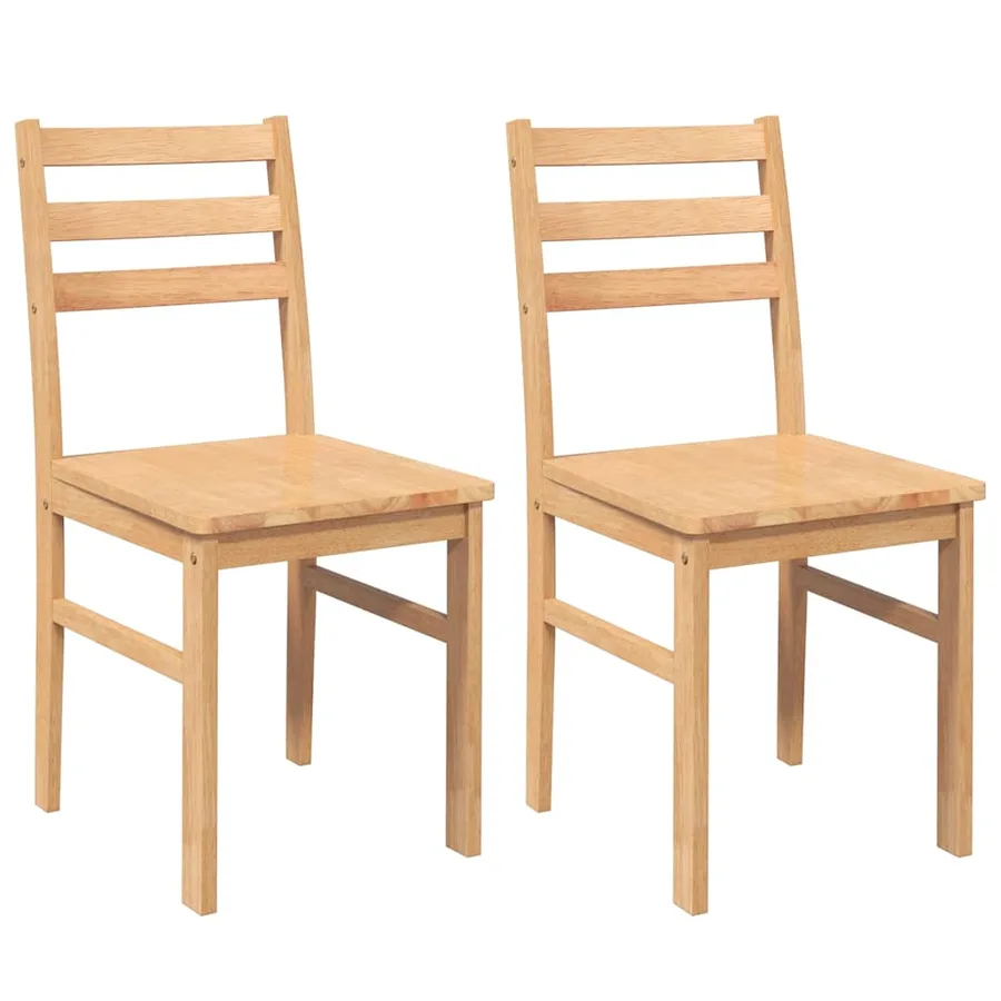 Chaises à manger 2 pcs bois massif caoutchouc - 2