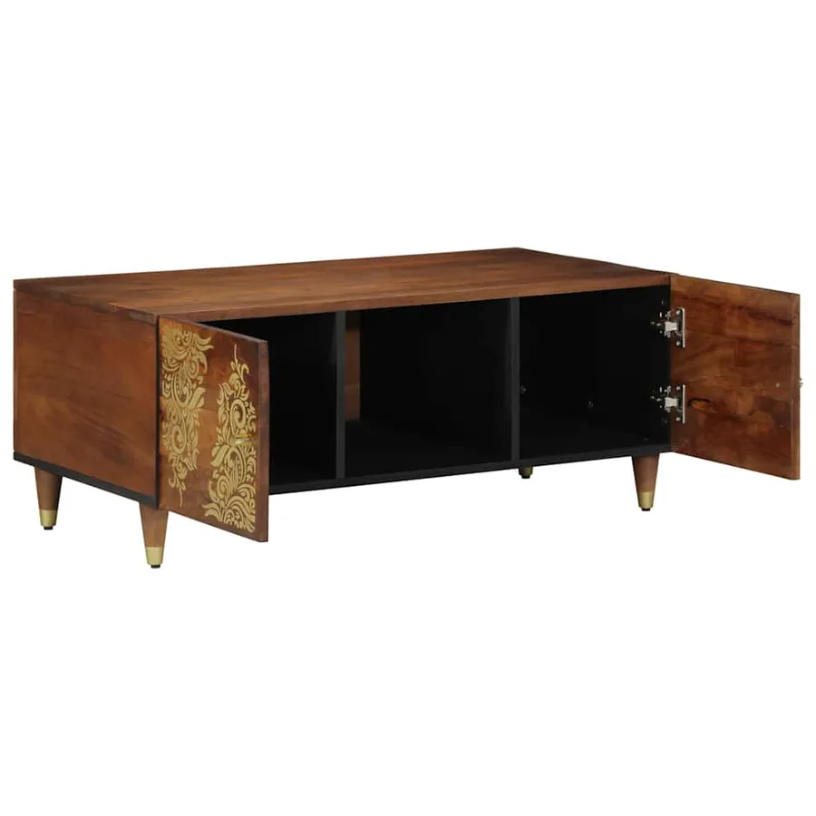 Table basse Marron miel 100 x 54 x 40 cm Bois de mangue massif - 2