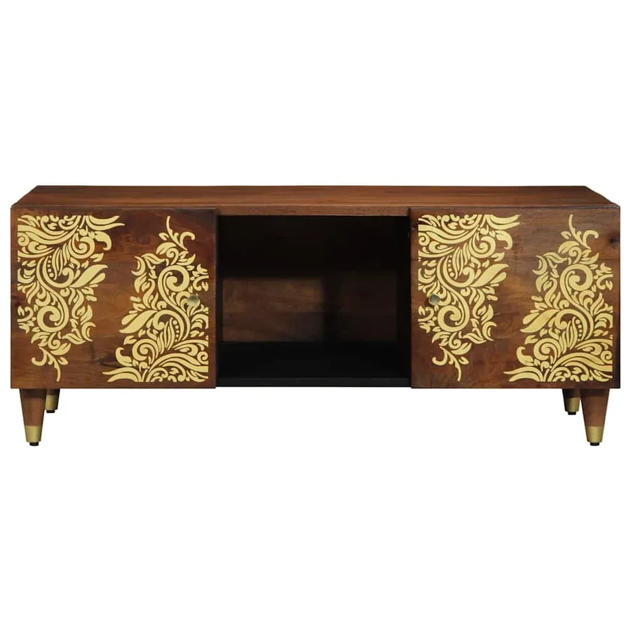 Table basse Marron miel 100 x 54 x 40 cm Bois de mangue massif - 3