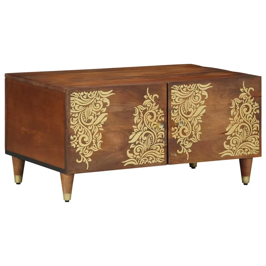 Table basse Marron miel 80 x 50 x 40 cm Bois de mangue massif
