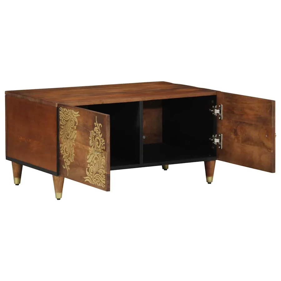 Table basse Marron miel 80 x 50 x 40 cm Bois de mangue massif - 2