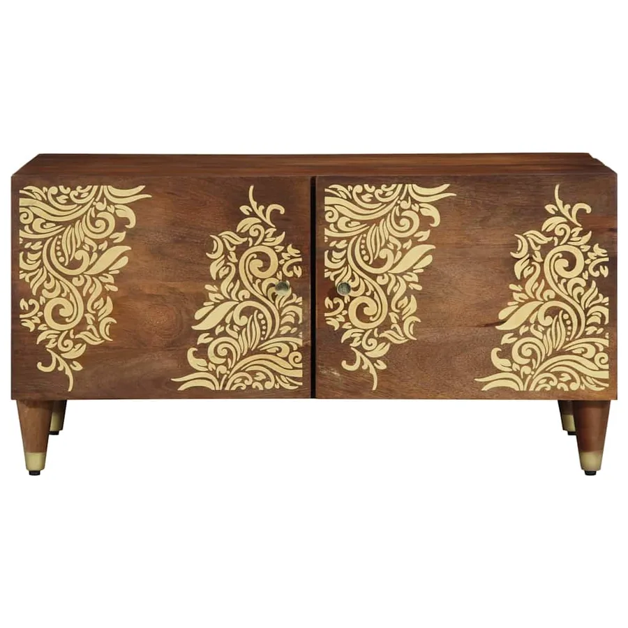 Table basse Marron miel 80 x 50 x 40 cm Bois de mangue massif - 3