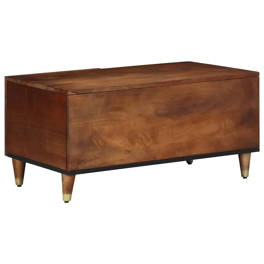 Table basse Marron miel 80 x 50 x 40 cm Bois de mangue massif - 5