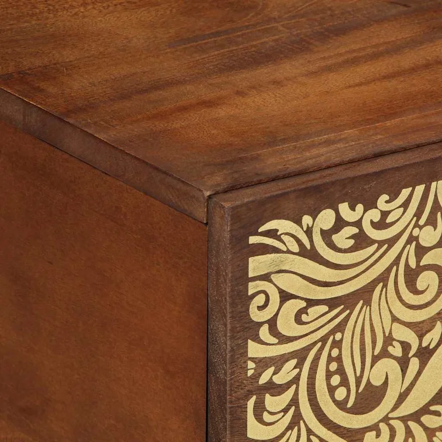 Table basse Marron miel 80 x 50 x 40 cm Bois de mangue massif - 6