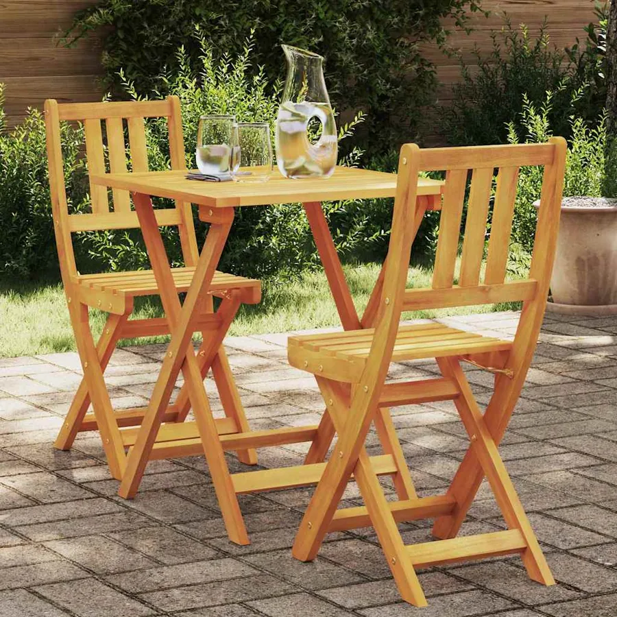 Ensemble bistrot 3 pcs Huile Naturelle Bois d'Acacia Massif