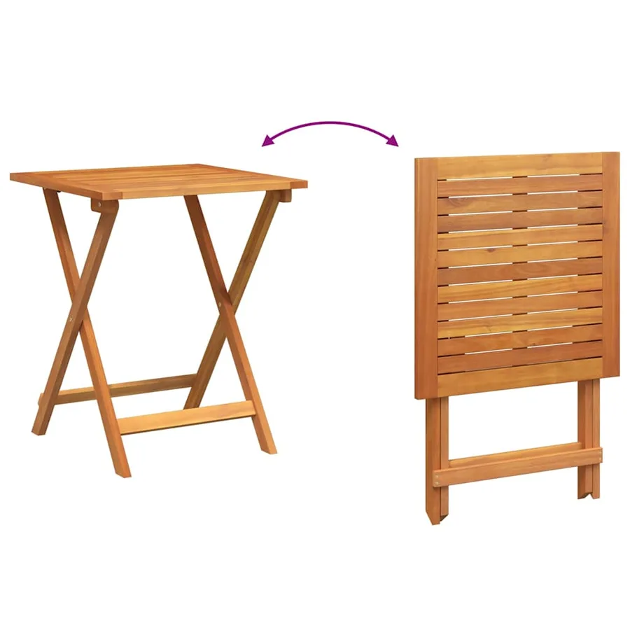 Ensemble bistrot 3 pcs Huile Naturelle Bois d'Acacia Massif - 10