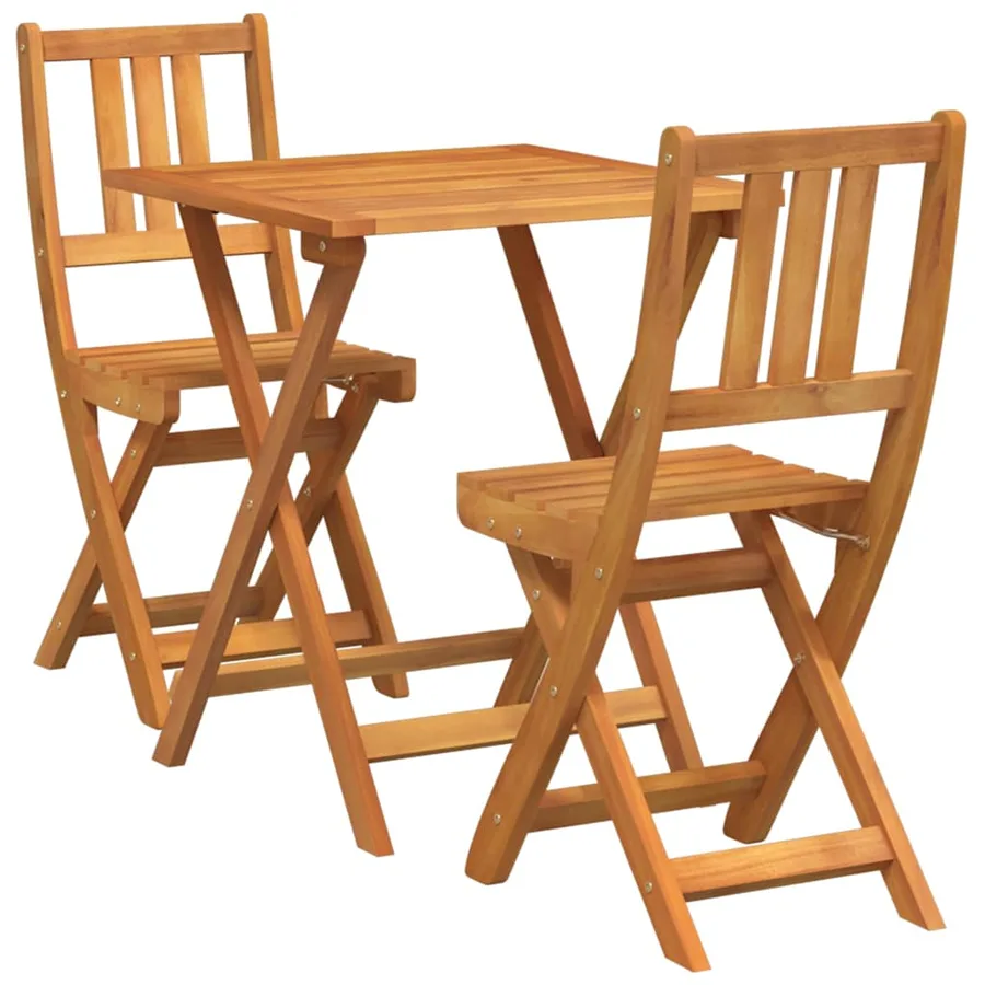 Ensemble bistrot 3 pcs Huile Naturelle Bois d'Acacia Massif - 2