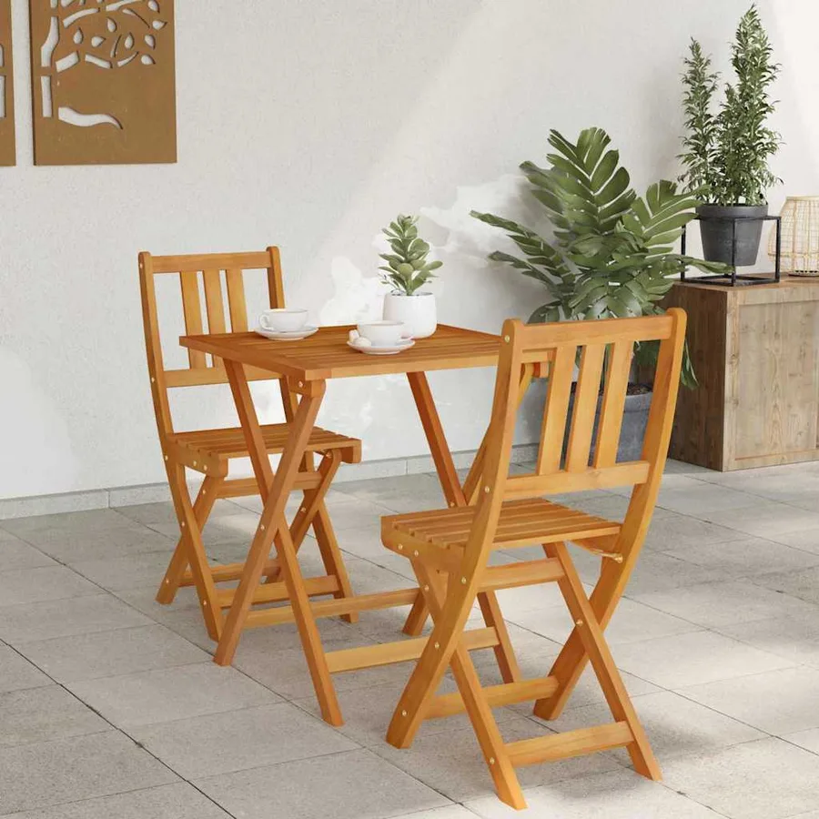 Ensemble bistrot 3 pcs Huile Naturelle Bois d'Acacia Massif - 4