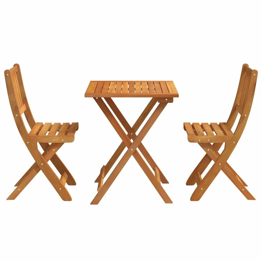 Ensemble bistrot 3 pcs Huile Naturelle Bois d'Acacia Massif - 7