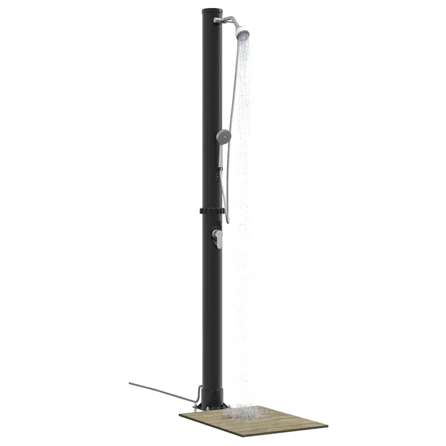 Douche solaire extérieure Noir 217 cm PVC et Aluminium - 3
