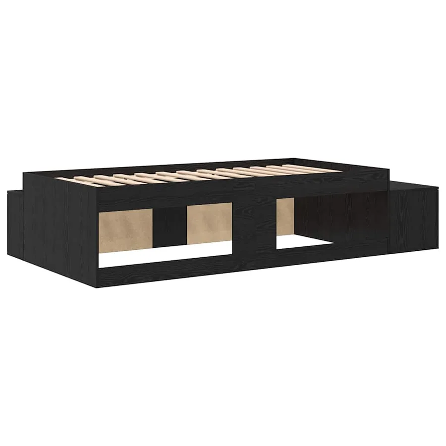 Cadre de lit avec rangement Chêne noir 234 x 103 x 53.5 cm - 9