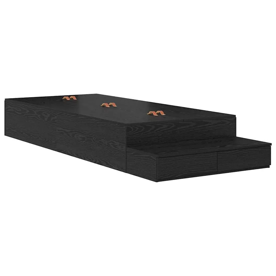 Cadre de lit avec rangement Chêne noir 100 cm Bois d'ingénierie - 2