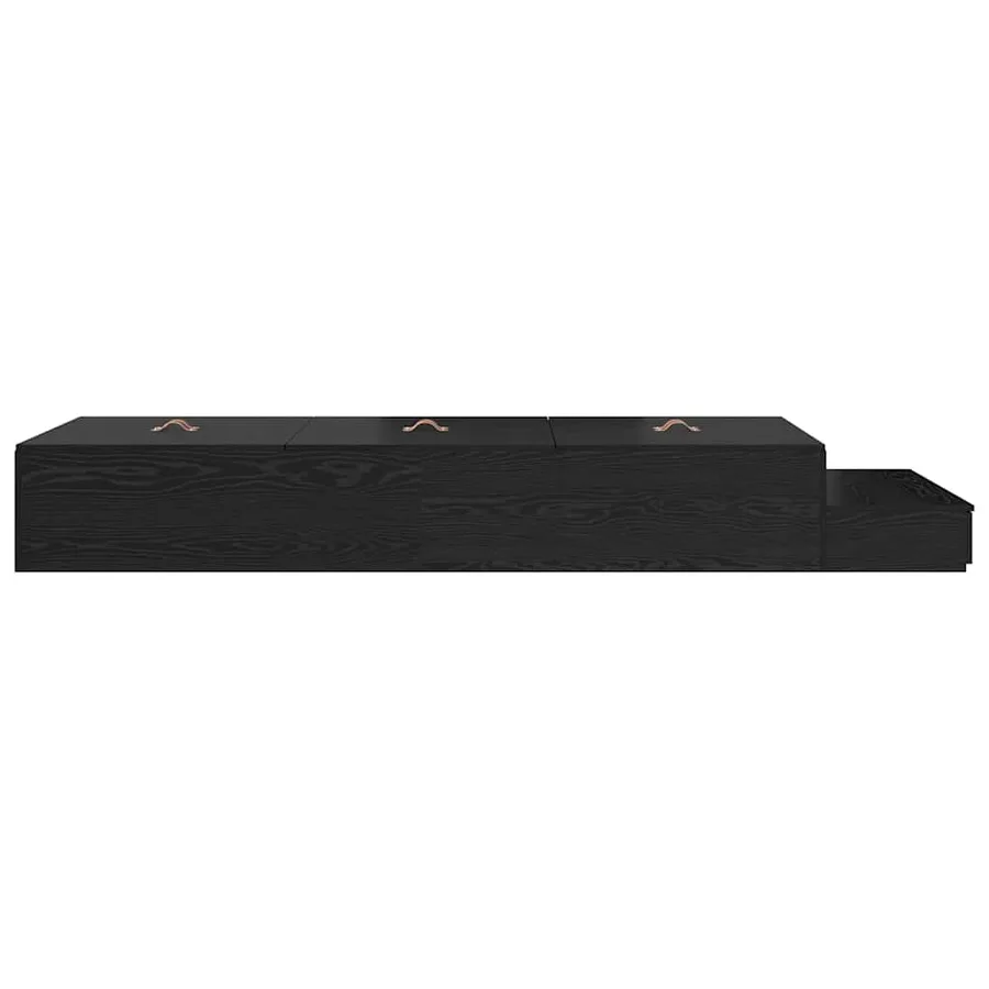 Cadre de lit avec rangement Chêne noir 100 cm Bois d'ingénierie - 9