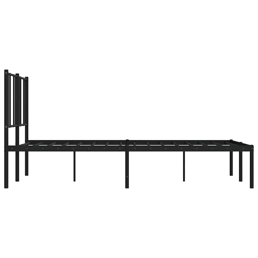 Cadre de lit métal sans matelas et tête de lit noir 160x200 cm - 7