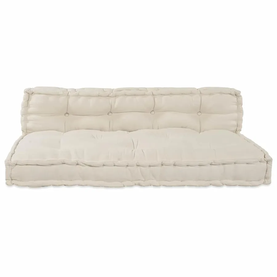 Coussin de canapé sur palette 2 pcs Crème 120 x 80 x 38 cm - 4