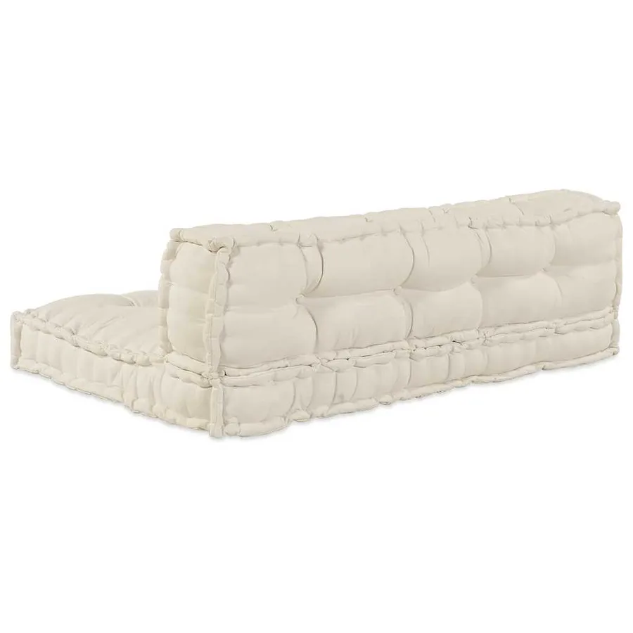 Coussin de canapé sur palette 2 pcs Crème 120 x 80 x 38 cm - 5