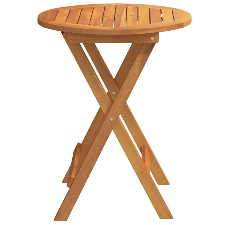 Table de Jardin Naturel 60 x 60 x 72 cm Bois d'Acacia Massif - 5