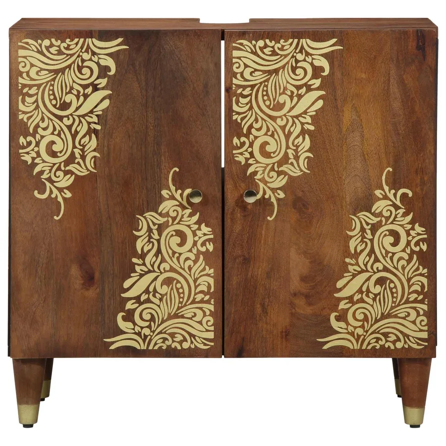 Armoire d'évier avec stockage Marron miel 62 x 33 x 58 cm - 3