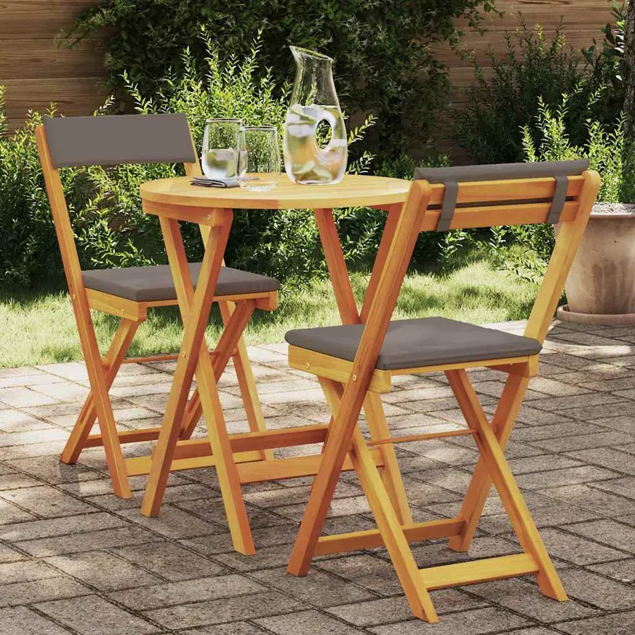 Ensemble de salle à manger pour jardin 3 pcs Huile Naturelle