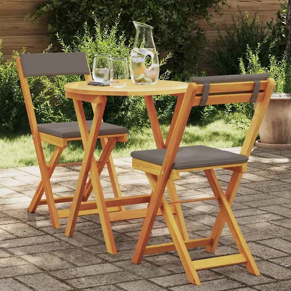 Ensemble de salle à manger pour jardin 3 pcs Huile Naturelle