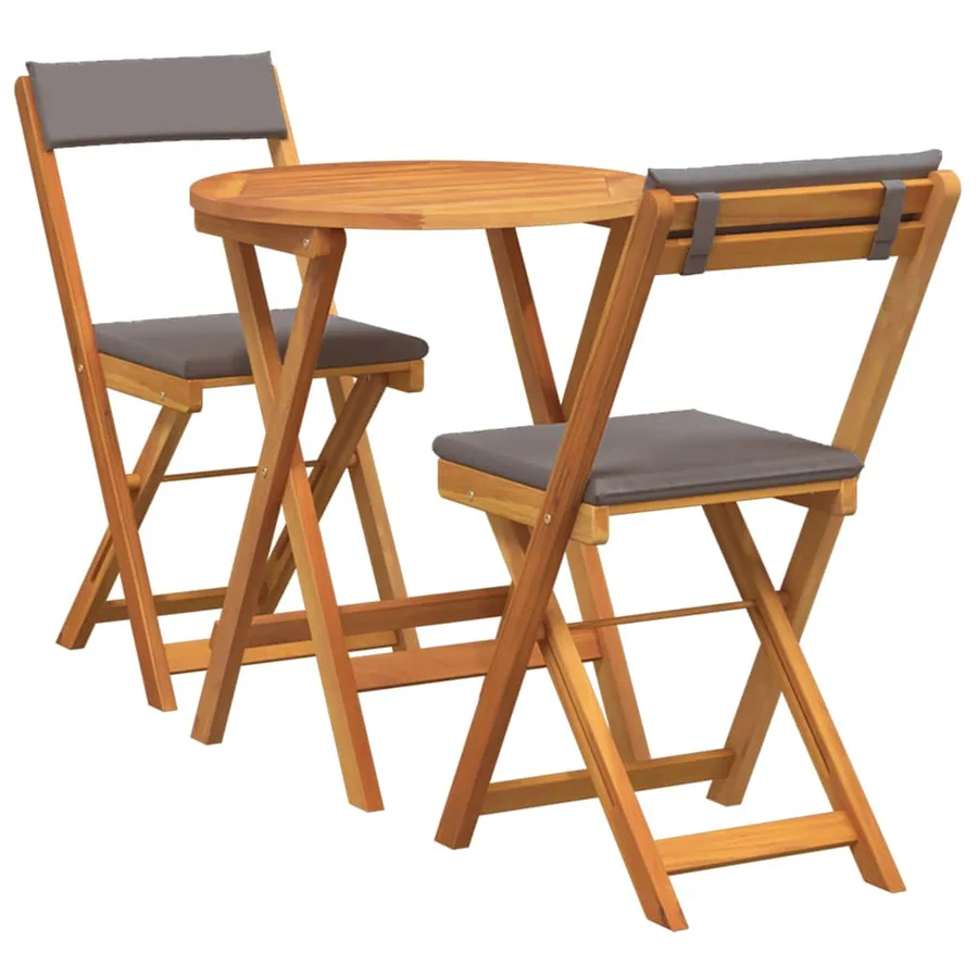 Ensemble de salle à manger pour jardin 3 pcs Huile Naturelle - 2