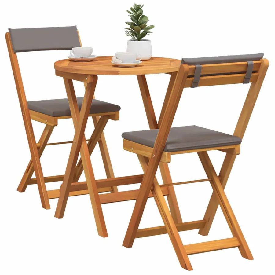 Ensemble de salle à manger pour jardin 3 pcs Huile Naturelle - 3