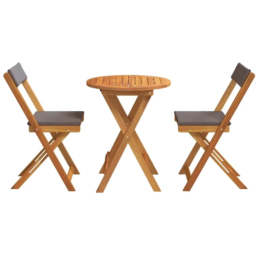Ensemble de salle à manger pour jardin 3 pcs Huile Naturelle - 7