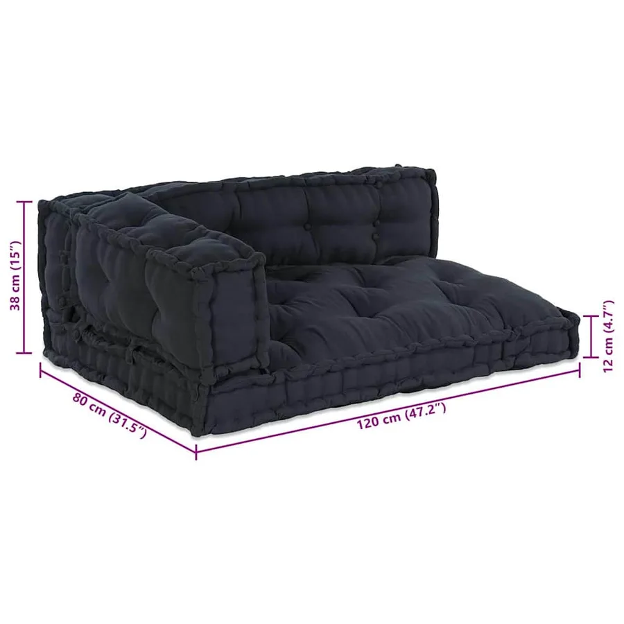 Coussin de canapé sur palette 3 pcs Anthracite 120 x 80 x 38 cm - 10