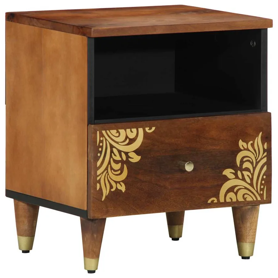 Cabinet de chevet avec tiroir 2 pcs Marron miel 40 x 33 x 46 cm - 2