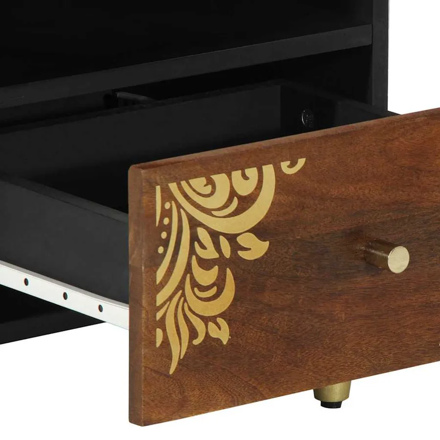 Cabinet de chevet avec tiroir 2 pcs Marron miel 40 x 33 x 46 cm - 8
