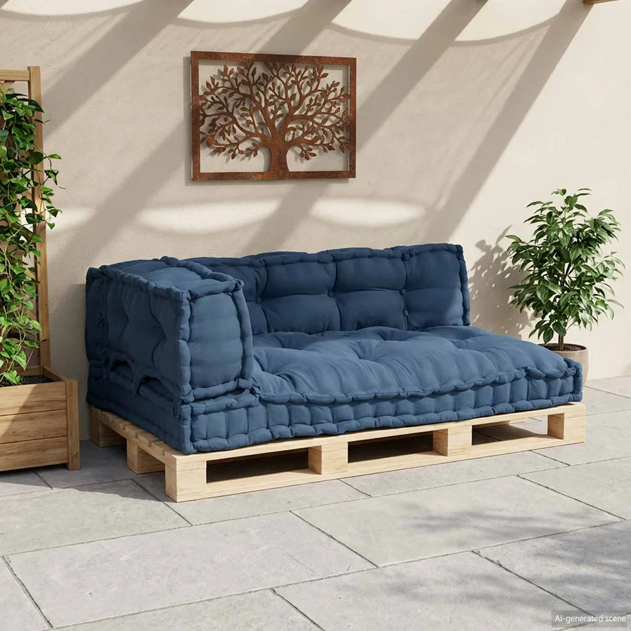 Coussin de canapé sur palette 3 pcs Indigo 120 x 80 x 38 cm - 3