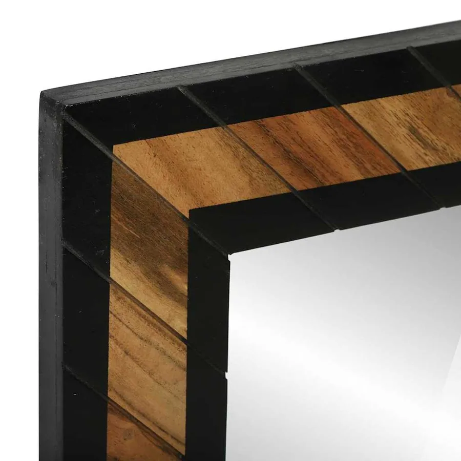 Miroir mural Noir et Marron 70 x 2 x 70 cm Bois d'Acacia Massif - 6
