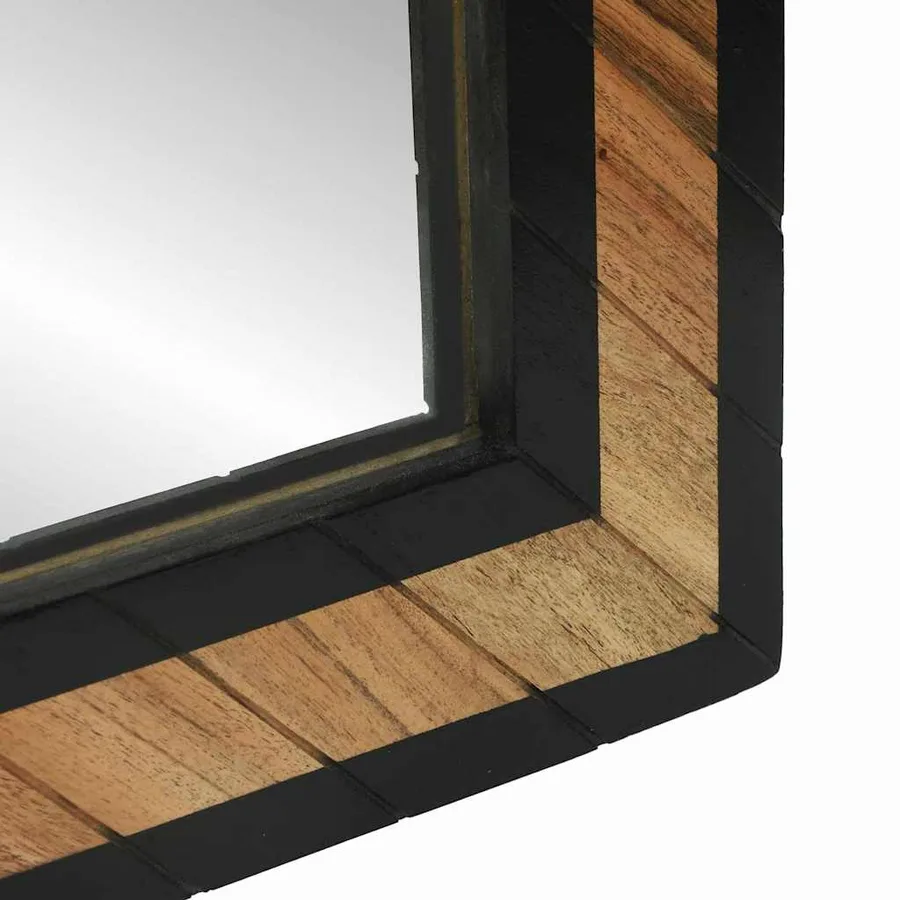 Miroir mural Noir et Marron 70 x 2 x 70 cm Bois d'Acacia Massif - 7