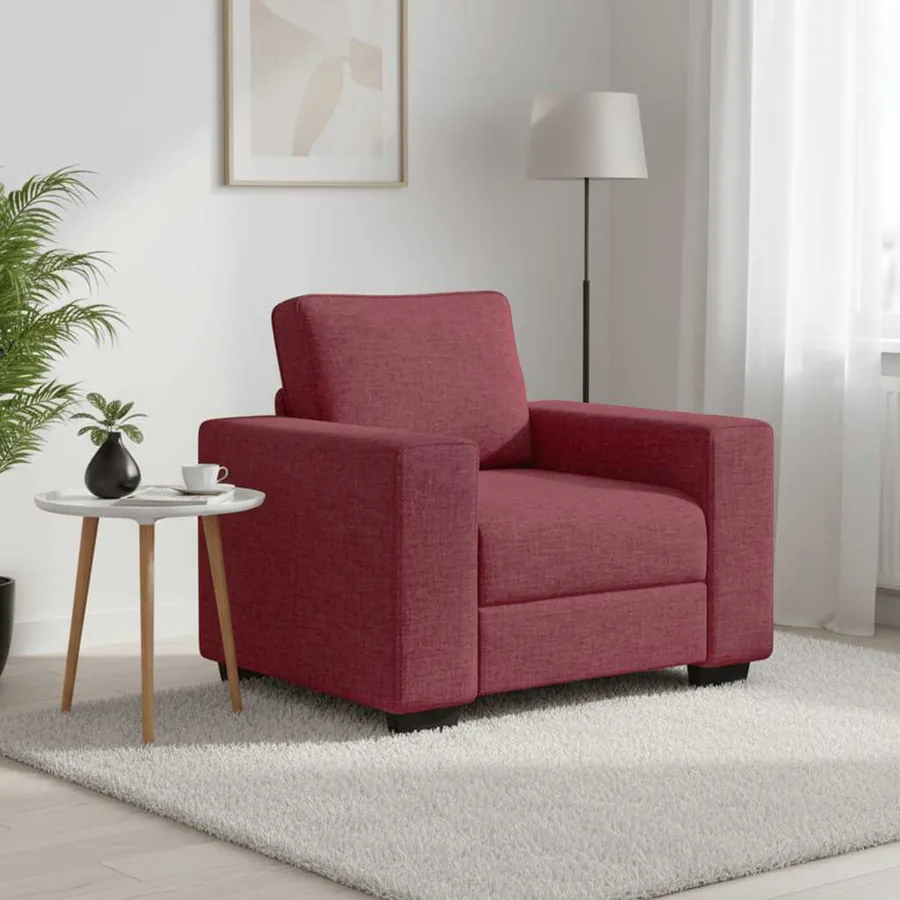Canapé/Fauteuil rouge vin 100x77x82 cm tissu