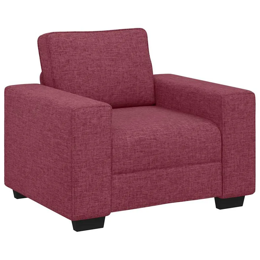 Canapé/Fauteuil rouge vin 100x77x82 cm tissu - 2