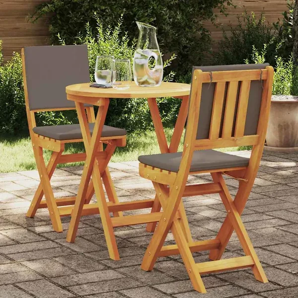 Ensemble bistrot 3 pcs Huile Naturelle Bois d'Acacia Massif