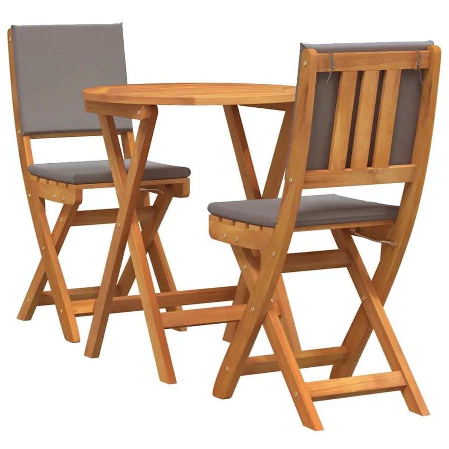 Ensemble bistrot 3 pcs Huile Naturelle Bois d'Acacia Massif - 2