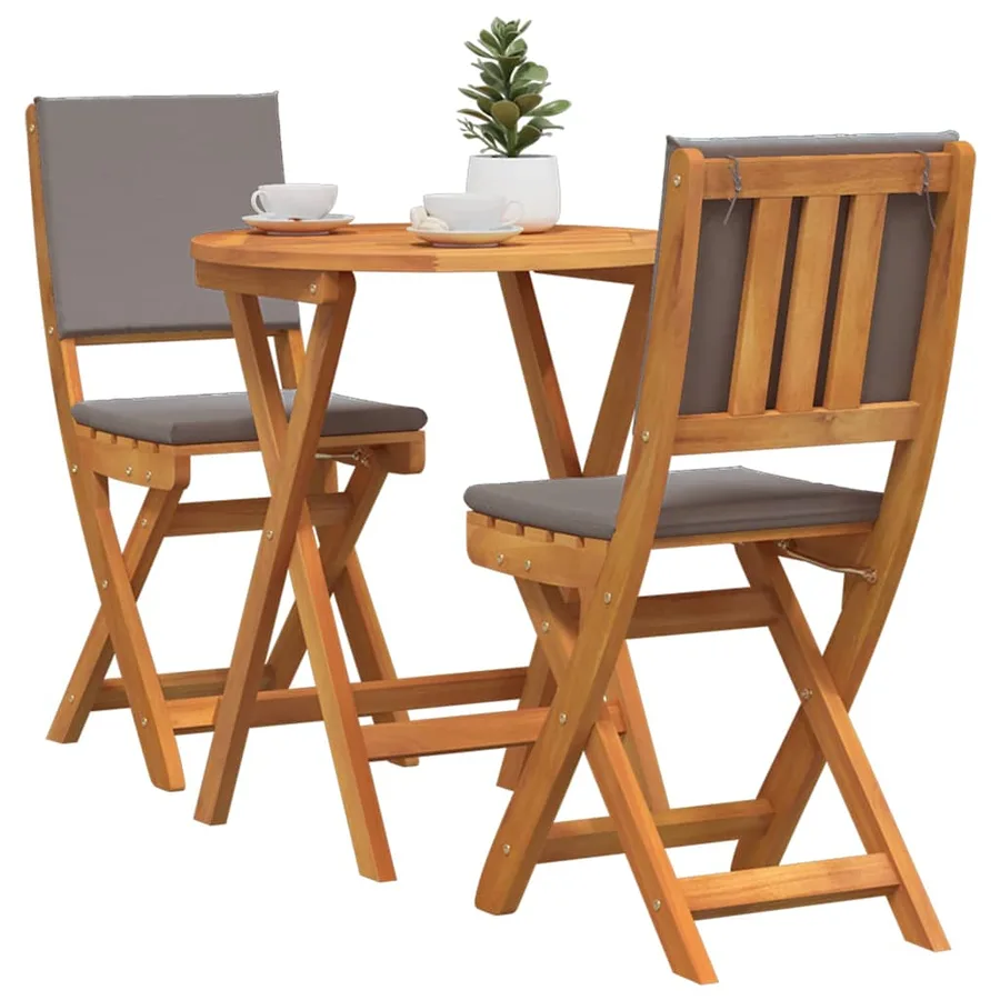 Ensemble bistrot 3 pcs Huile Naturelle Bois d'Acacia Massif - 3